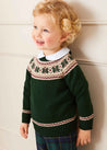 Classic Fair Isle Merino Wool Jumper in Green (12mths-10yrs) Knitwear from Pepa London US