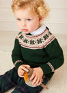 The Classic Green Fair Isle Merino Wool Jumper Baby Boy Look Look  from Pepa London US