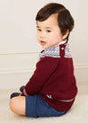 The Classic Burgundy Fair Isle Merino Wool Jumper Baby Boy Look Look  from Pepa London US