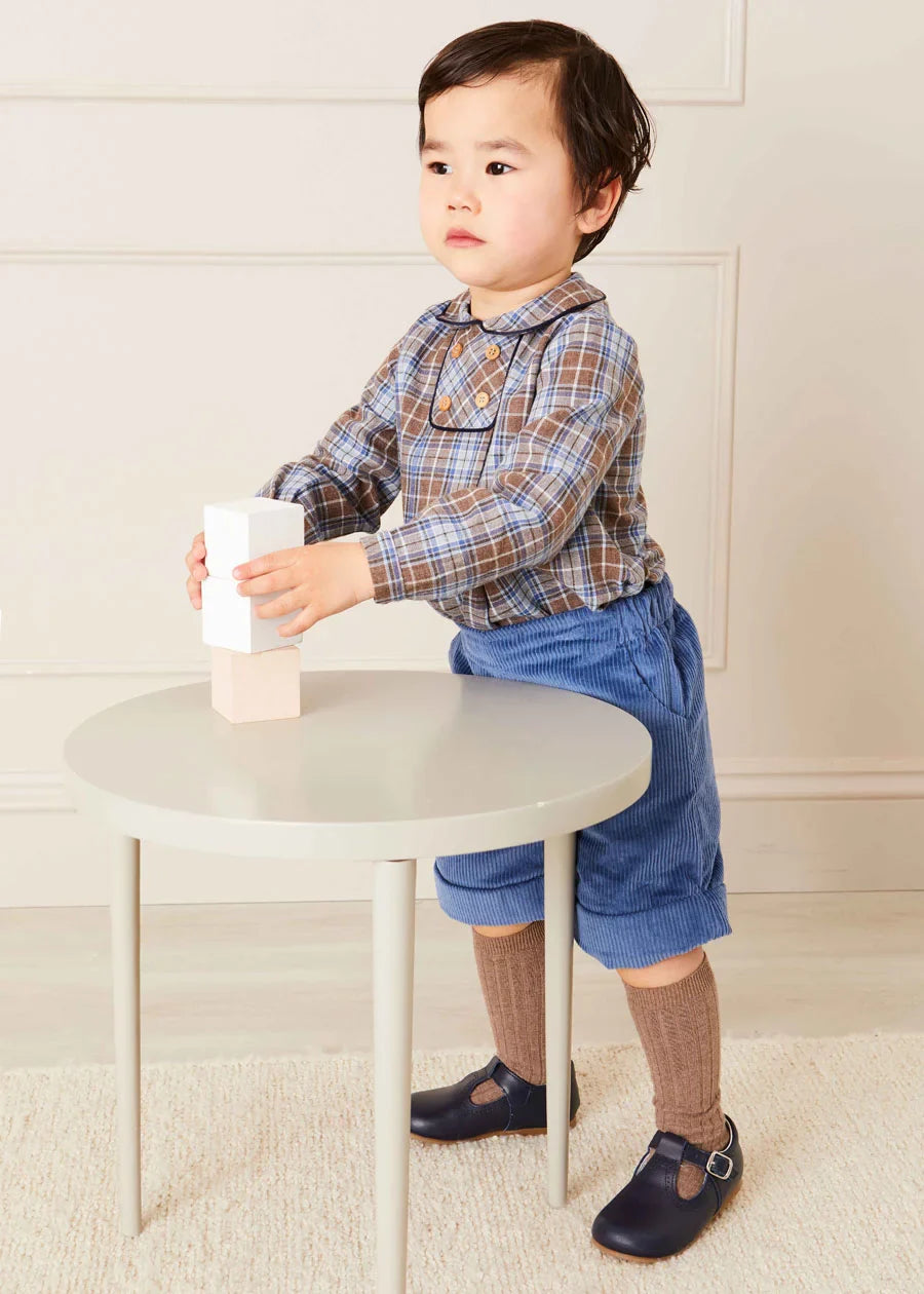 Corduroy Elasticated Waist Shorts in Blue (18mths-3yrs) SHORTS from Pepa London US