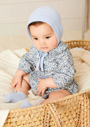 Evelyn Floral Long Sleeve Blouse in Blue (1-6mths) BLOUSES from Pepa London US