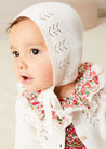 Openwork Cotton Knitted Bonnet in Cream (S-L) BONNETS from Pepa London US