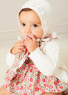 Openwork Cotton Knitted Bonnet in Cream (S-L) BONNETS from Pepa London US