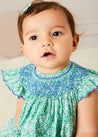 Adelaide Floral Hand Smocked Sleeveless Dress With Bloomers in Green (3mths-3yrs) DRESSES from Pepa London US