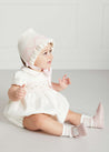 Classic Off-White Pink Handsmocked Romper (3-18mths) Rompers  from Pepa London US