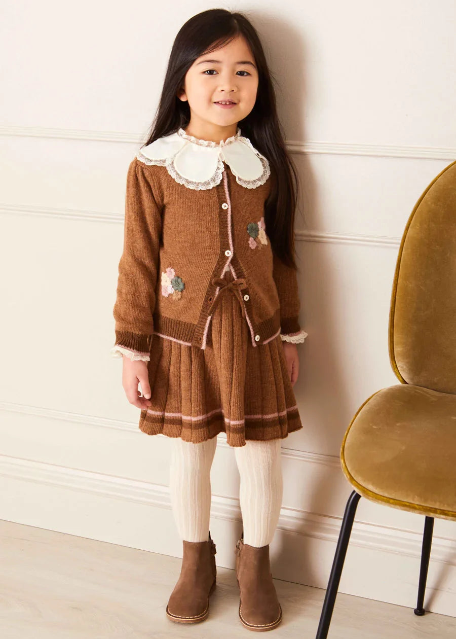 The Brown Knitted Co-ord Set Baby Girl Look LOOK from Pepa London US