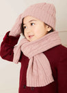 Cable Detail Knitted Hat in Pink (S-L) Accessories  from Pepa London US