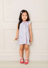 Amelia Floral Print Hand Smocked Sleeveless Dress in Pink (12mths-10yrs) Dresses  from Pepa London US