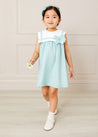 Sleeveless Trapeze Dress With Bow Detail in Green (12mths-10yrs) Dresses from Pepa London US