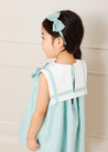 Sleeveless Trapeze Dress With Bow Detail in Green (12mths-10yrs) Dresses  from Pepa London US