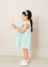 Sleeveless Trapeze Dress With Bow Detail in Green (12mths-10yrs) Dresses from Pepa London US