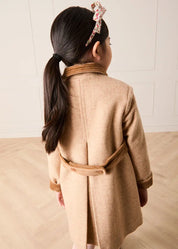 Traditional Double Breasted Coat in Camel (12mths-10yrs) Coats from Pepa London US