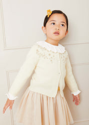 Ruffle Collar Long Sleeve Top In Cream (18mths-10yrs) TOPS & BODYSUITS from Pepa London US