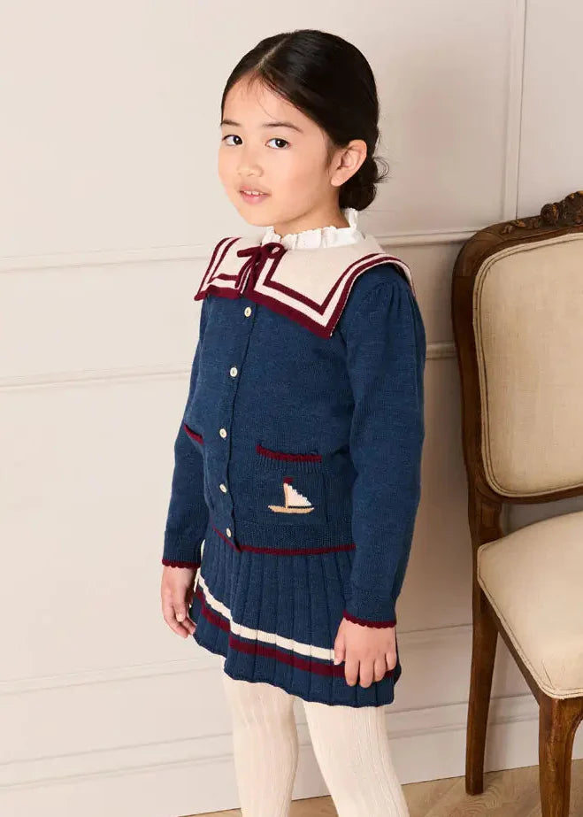 The Navy Knitted Mariner Co –ord Girl Look