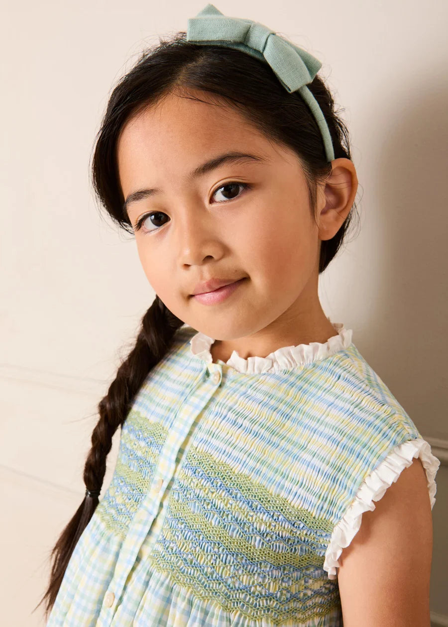 Pip Check Smocked Sleeveless Dress in Green (12mths- 10yrs) DRESSES from Pepa London US