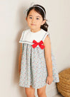 Evelyn Floral Sleeveless Bow Detail Trapeze Dress in Red (12mths-8yrs) DRESSES from Pepa London US