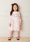 Toile Double Breasted Handsmocked Collar Dress In Burgundy (12mths-10yrs) DRESSES  from Pepa London US
