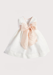 Sleeveless Ivory Flower Girl Dress with Pink Silk Sash (6mths-10yrs) Dresses from Pepa London US
