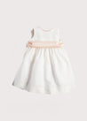 Sleeveless Ivory Flower Girl Dress with Pink Silk Sash (12mths-10yrs) Dresses  from Pepa London US