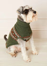 Fair Isle Dog Jumper in Green (S-M) Knitwear  from Pepa London US