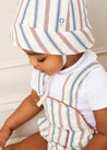 Striped Beach Hat in Red (S-L) Accessories from Pepa London US