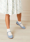 Mary Jane Suede Girls Shoes in Baby Blue (24-34EU) Shoes  from Pepa London US
