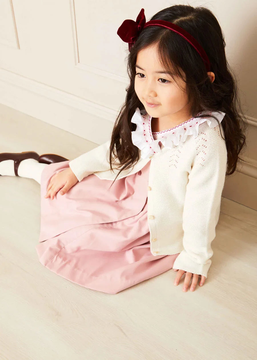 Openwork Cardigan In Cream (6mths-10yrs) KNITWEAR from Pepa London US