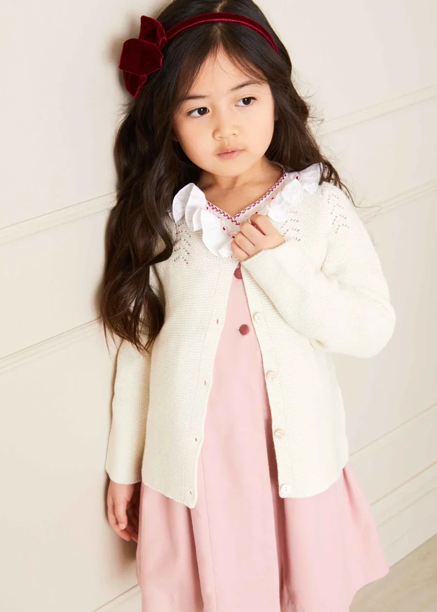 Openwork Cardigan In Cream (6mths-10yrs) KNITWEAR from Pepa London US