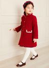 Single Breasted Wool Coat in Red (4-10yrs) Coats  from Pepa London US