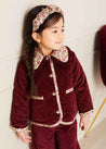 Daphne Floral Reversible Corduroy Jacket in Pink (4-10yrs) Coats  from Pepa London US