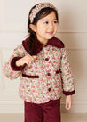 Daphne Floral Reversible Corduroy Jacket in Pink (4-10yrs) Coats  from Pepa London US