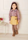 Beatrice Floral Long Sleeve Blouse in Caramel (4-10yrs) Blouses  from Pepa London US