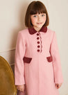 Single Breasted Scallop Detail Coat in Pink (2-10yrs) Coats  from Pepa London US