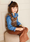 All Over Fair Isle Vest in Camel (4-10yrs) Coats  from Pepa London US