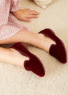 Velvet Slippers In Burgundy (24-34EU) SHOES from Pepa London US