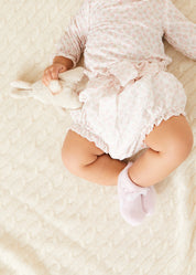 Tilly Floral Print Bloomers With Bow Detail in Pink (1-6mths) BLOOMERS from Pepa London US
