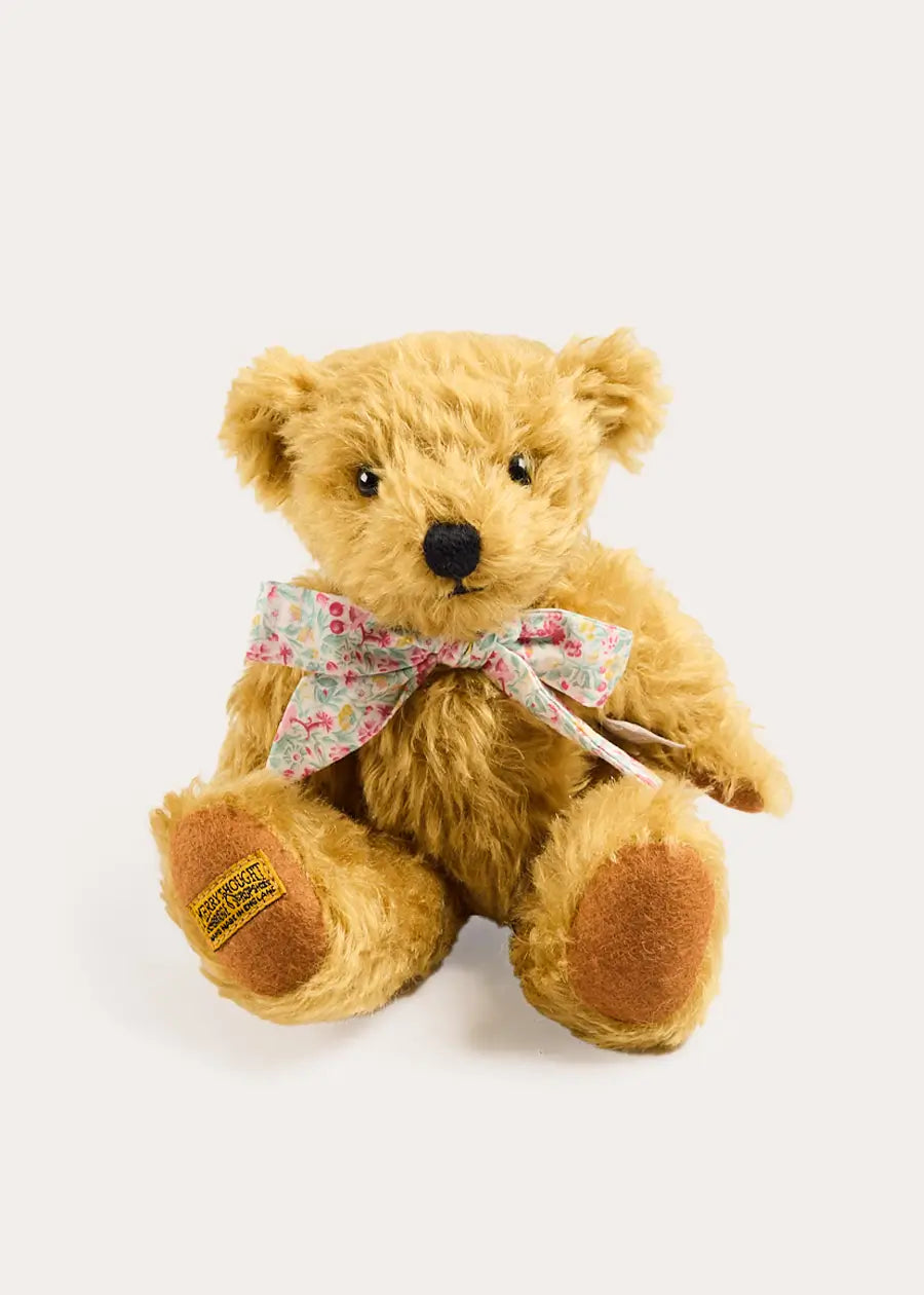 Limited Edition Merrythought & Pepa Teddy Bear with Adelaide Floral Bow in Pink (S-M) TOYS from Pepa London US