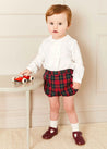 Belgravia Tartan Long Sleeve Two Piece Set in Red (6mths-3yrs) Two Piece Set  from Pepa London US