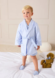 Barnaby Stripe Light Weight Dressing Gown in Blue (2-10yrs) Nightwear from Pepa London US