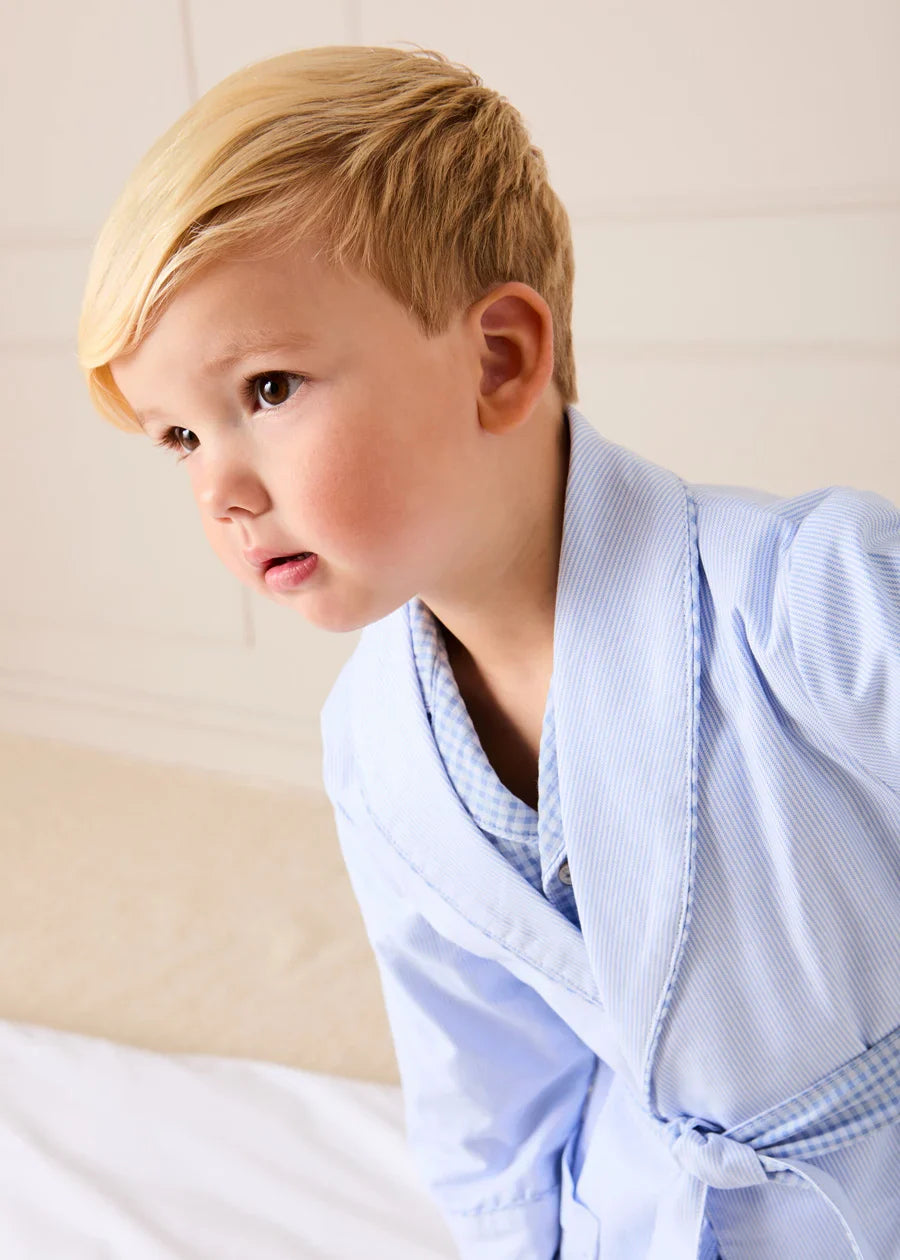 Barnaby Stripe Light Weight Dressing Gown in Blue (2-10yrs) Nightwear from Pepa London US
