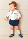 Mariner Collar Long Sleeve Two Piece Set in Blue (12mths-3yrs) Two Piece Set  from Pepa London US