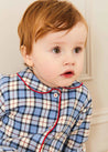 Gloucester Check Peter Pan Collar Nightwear in Blue (6mths-3yrs) Nightwear  from Pepa London US