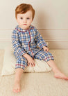 Gloucester Check Peter Pan Collar Nightwear in Blue (6mths-3yrs) Nightwear  from Pepa London US