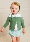 Train Embroidery Statement Collar Short Sleeve Bodysuit in Green (3mths-2yrs) Tops & Bodysuits from Pepa London US