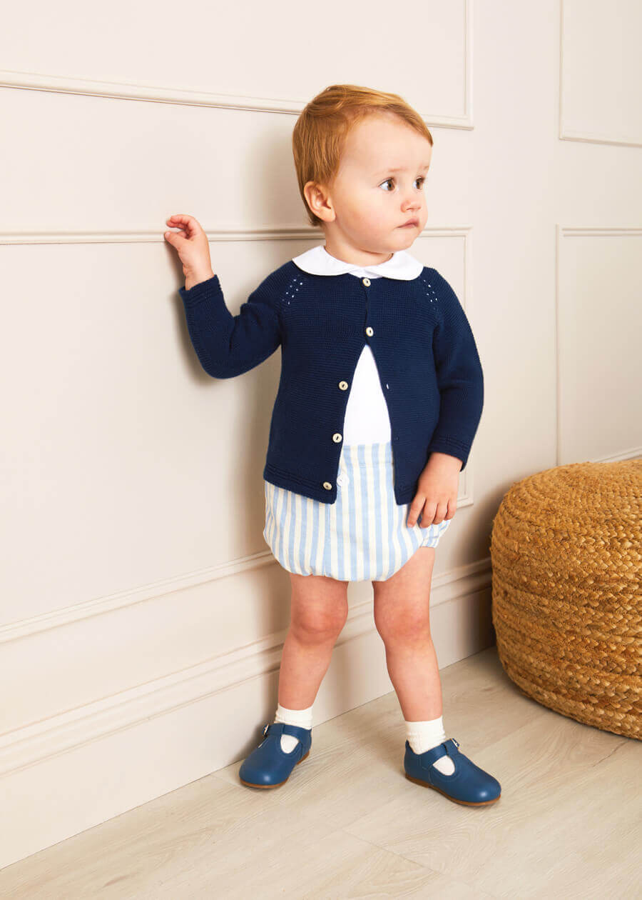 Plain Cardigan in Navy (6mths-10yrs) Knitwear from Pepa London US