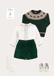 The Green Velvet Short Two-Piece Set Toddler Boy Look