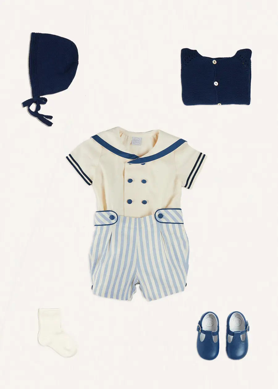The Regency Stripe Two Piece Set Baby Boy Look Look from Pepa London US