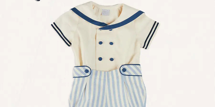 The Regency Stripe Two Piece Set Baby Boy Look Look from Pepa London US