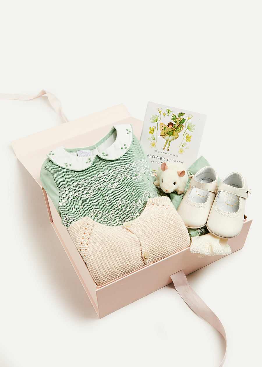 The Traditional Hand Smocked Gift Set in Green Look  from Pepa London US