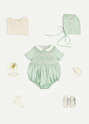 The Traditional Hand Smocked Gift Set in Green Look  from Pepa London US